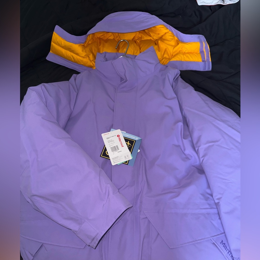 Marmot Purple Jacket with Yellow Accents